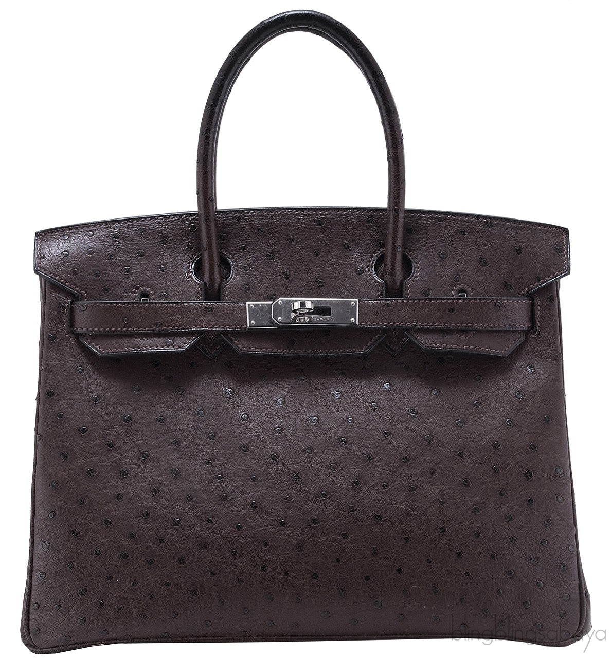 Birkin 30 Choco Brown Ostrich PHW