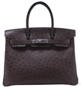 Birkin 30 Choco Brown Ostrich PHW