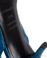 Night 70 Blue Crocodile Slingback Heels