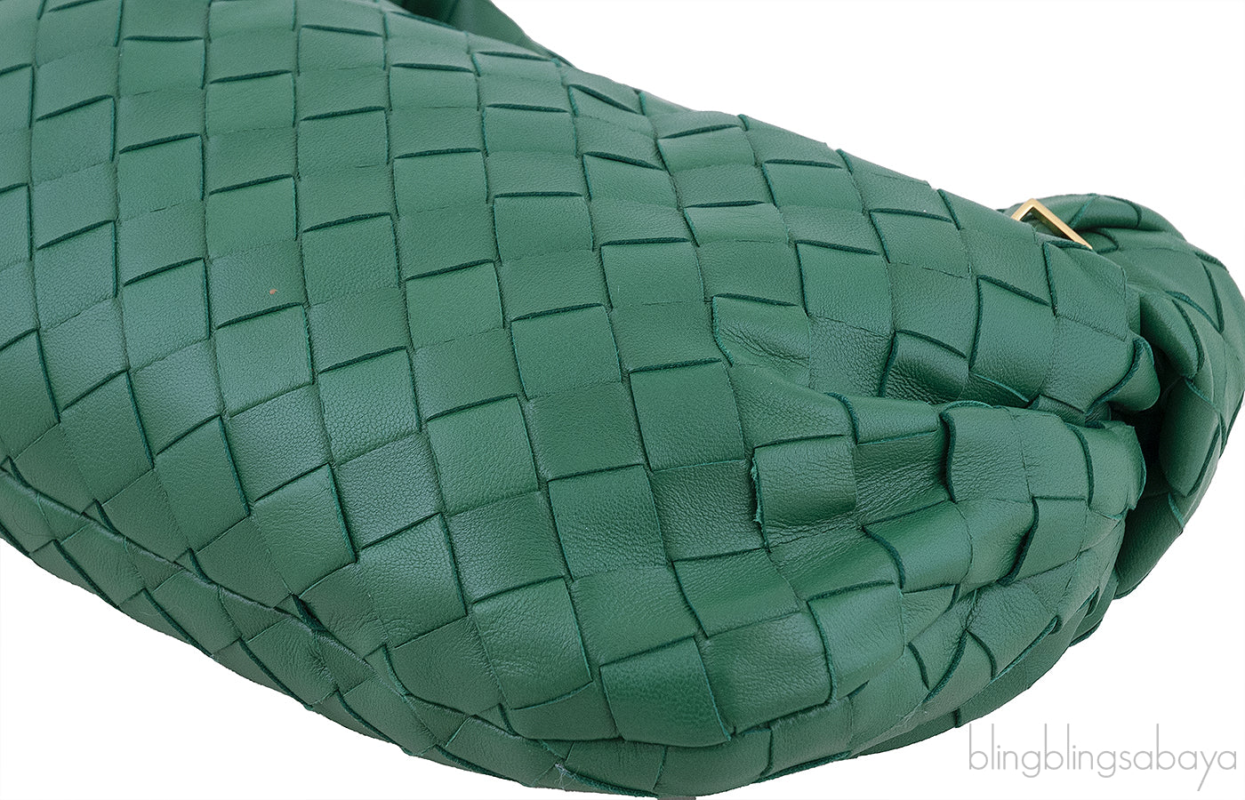 Green Jodie Mini Knotted Intrecciato Leather Tote