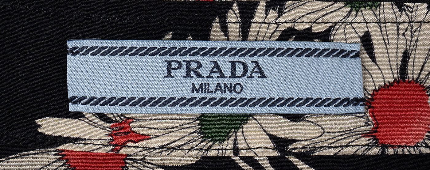 Prada Black Floral Satin Pajama