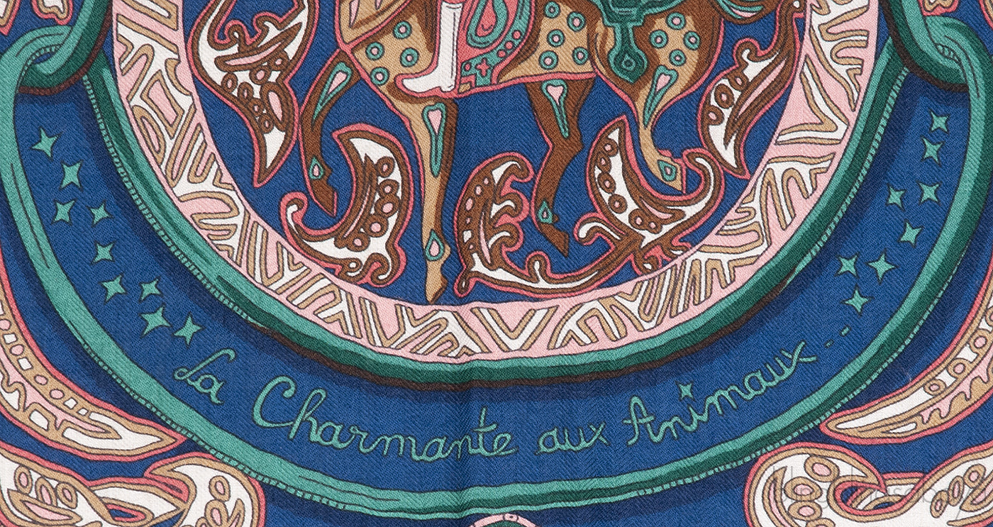 Cashmere Silk La Charmante Aux Animaux Scarf 140