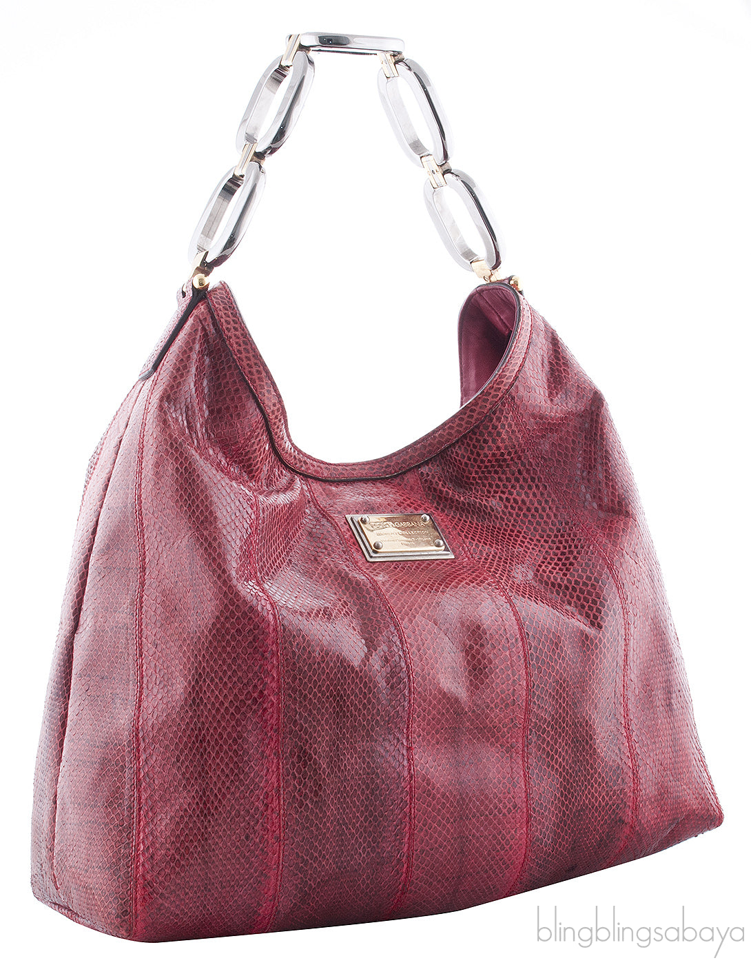 Red Python Hobo bag