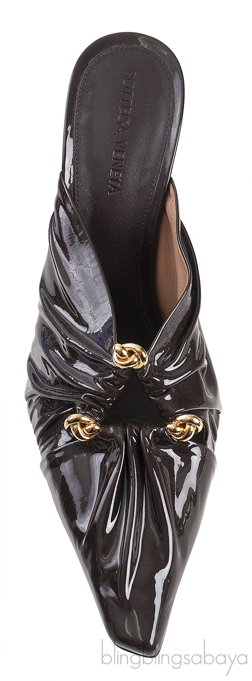 Bottega Veneta Fondant Patent Leather Bunny Mules 38.5