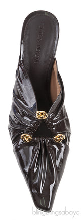 Bottega Veneta Fondant Patent Leather Bunny Mules 38.5