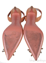 Gold Begum Crystal-embellished Satin Slingback Pump