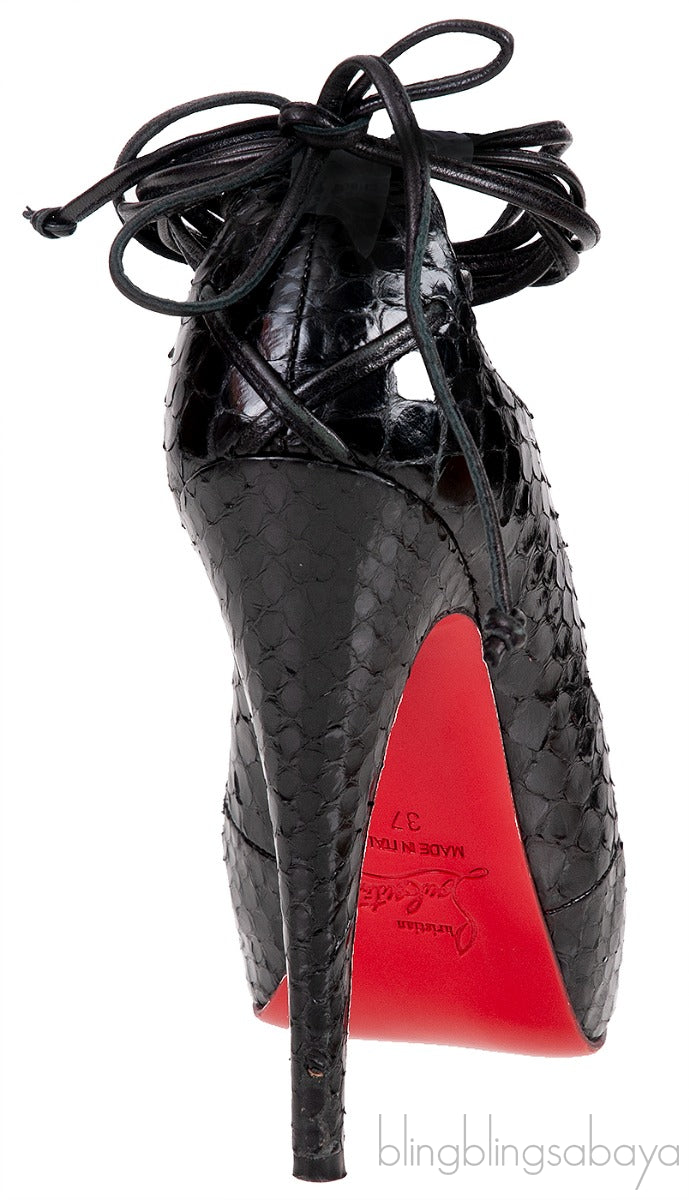 Black Python Bloody Mary Pumps