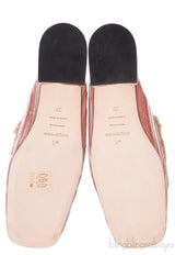 Jute Embellished Crushed Velvet Mules