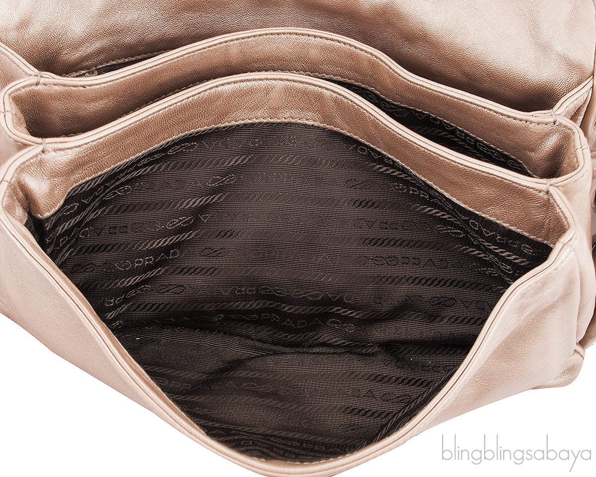Beige Ruffle Shoulder Bag*