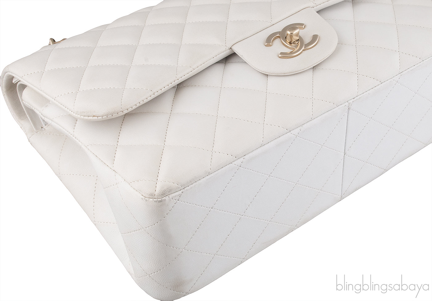 White Jumbo Flap Bag