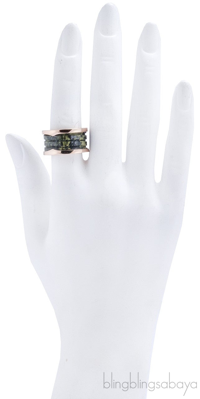 B.Zero1 Rose Gold Marble Ring