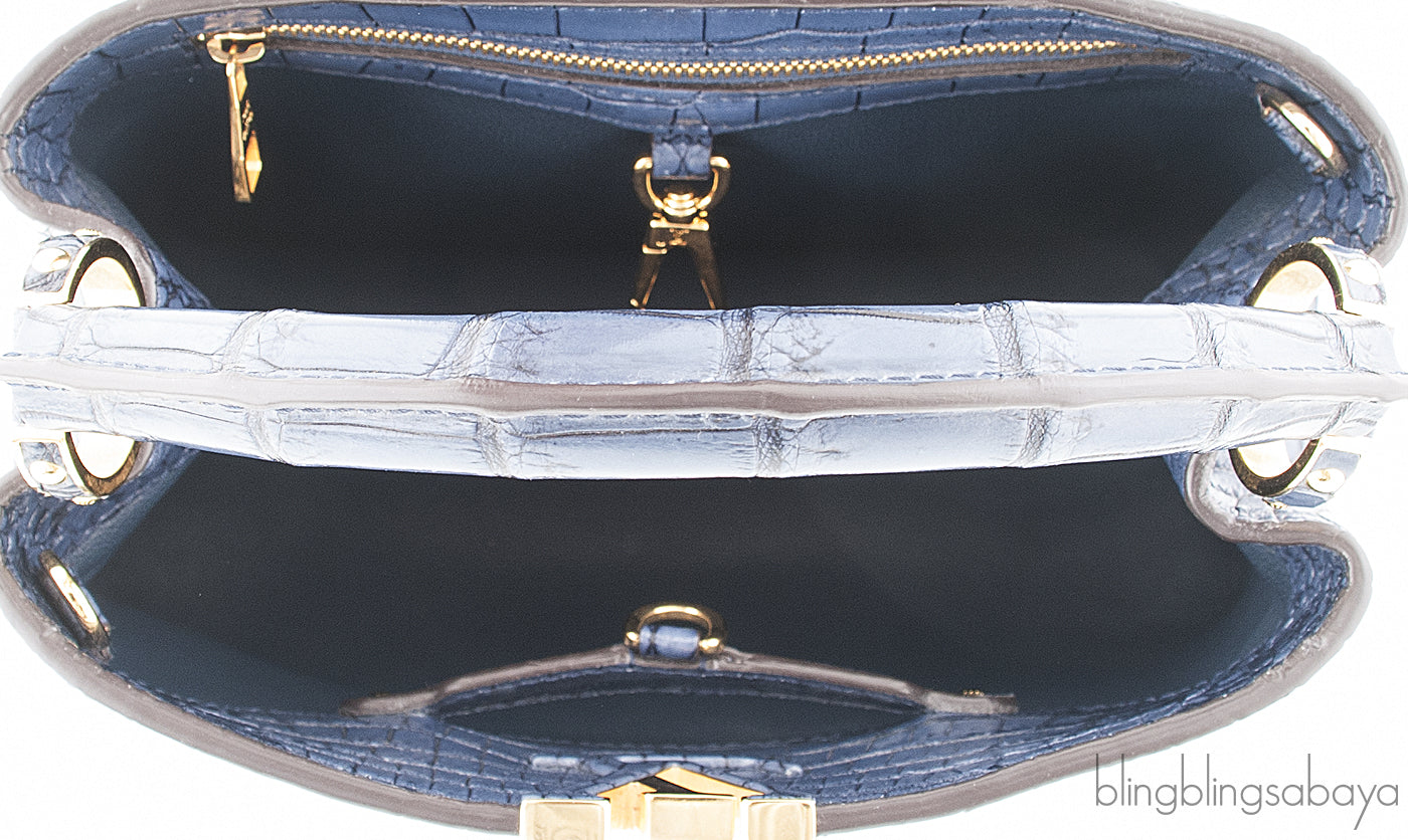 Blue Capucines Crocodile BB