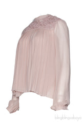 Blush Pleated Blouse