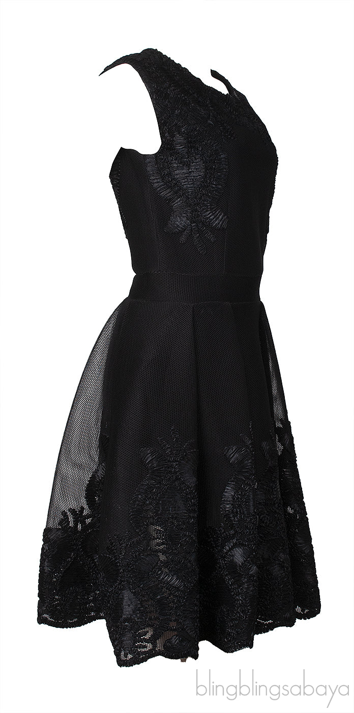 Maje Mesh Pleated Dress