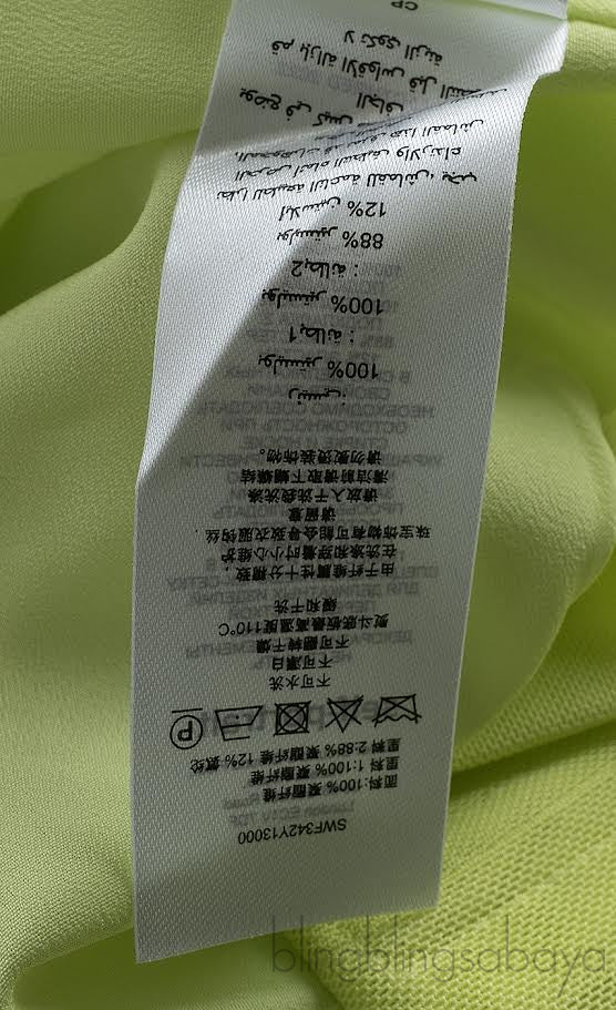 Self-Portrait Lime Crepe Bow Midi Dress L