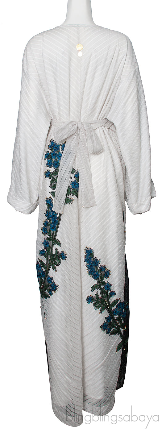 Off-white Floral Patch Abaya