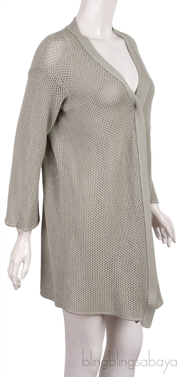 Grey Perforated Cardigan