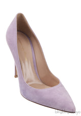 Lilac Suede Pointed Toe Heels