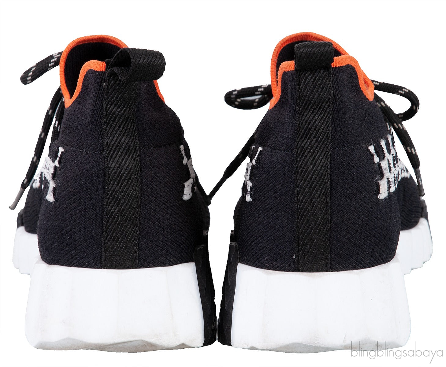 Black with Orange Flex Sneakers