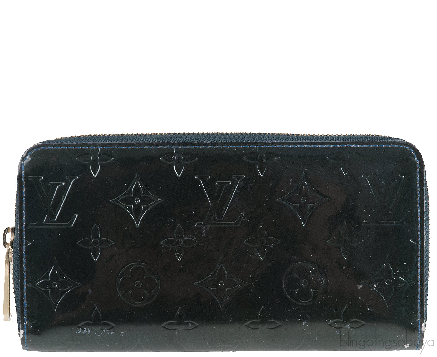 Dark Green Monogram Zip Wallet