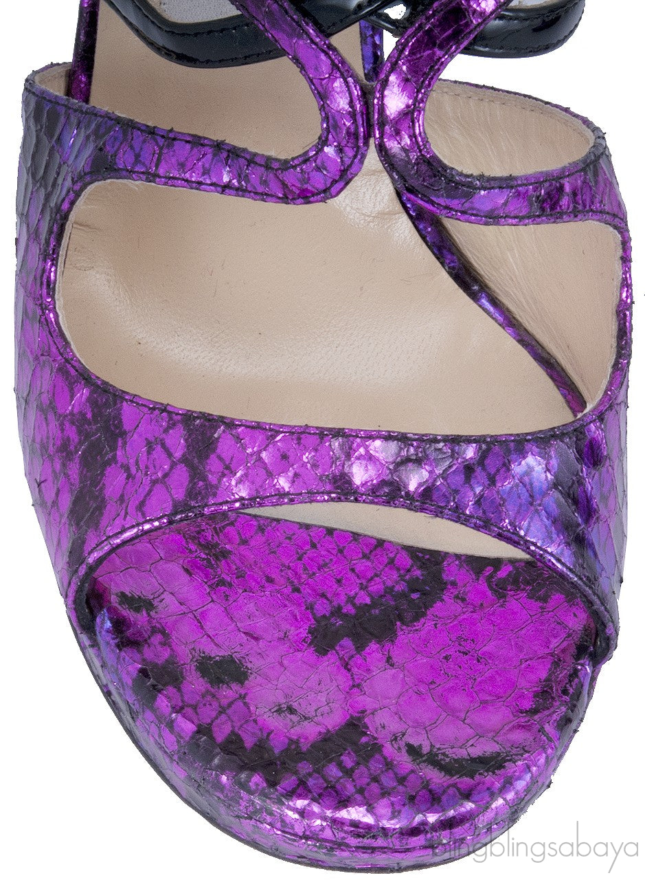 Bi-color Snakeskin Sandals