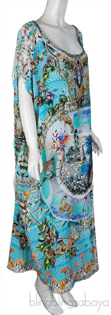 Leopard Print Turquoise Kaftan