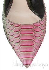 Bi-color Ombre Python Heels