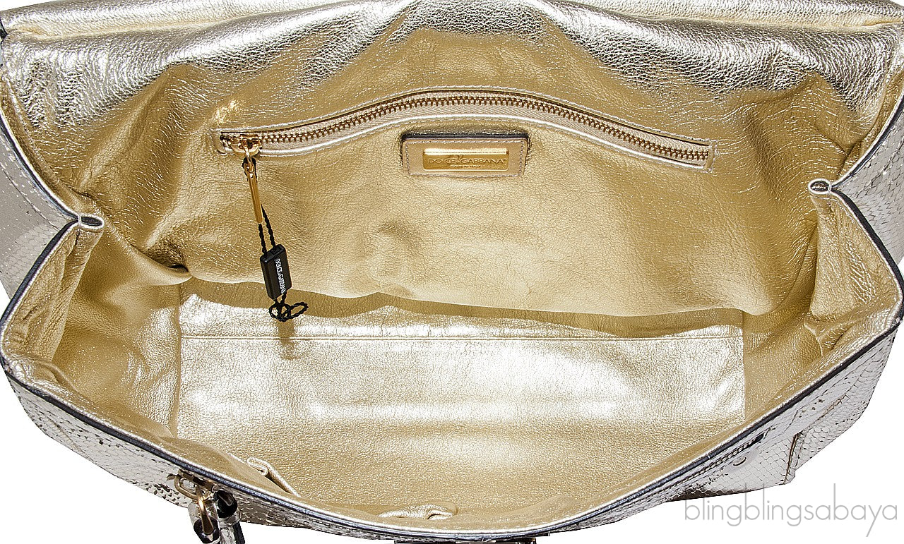 Snakeskin Miss Sicily Metallic Gold