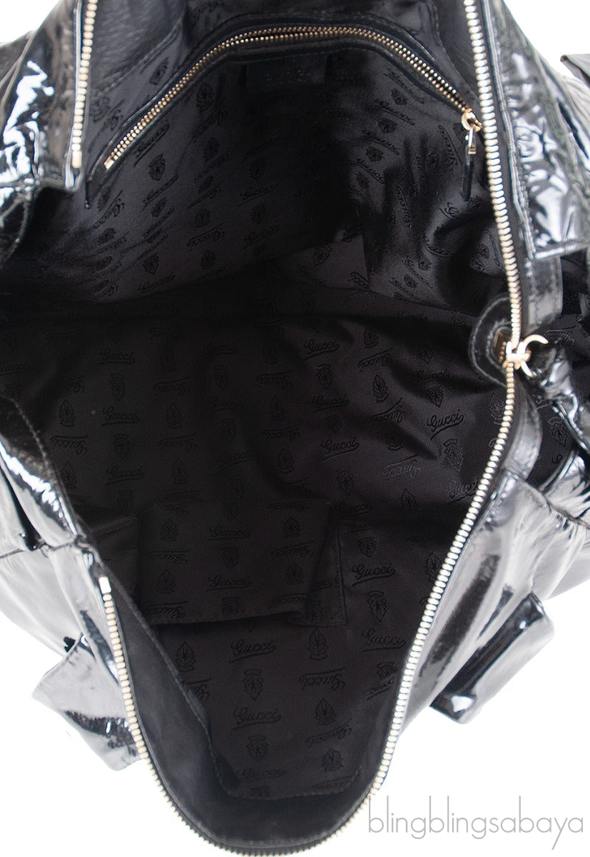 Hysteria Black Patent Leather Tote