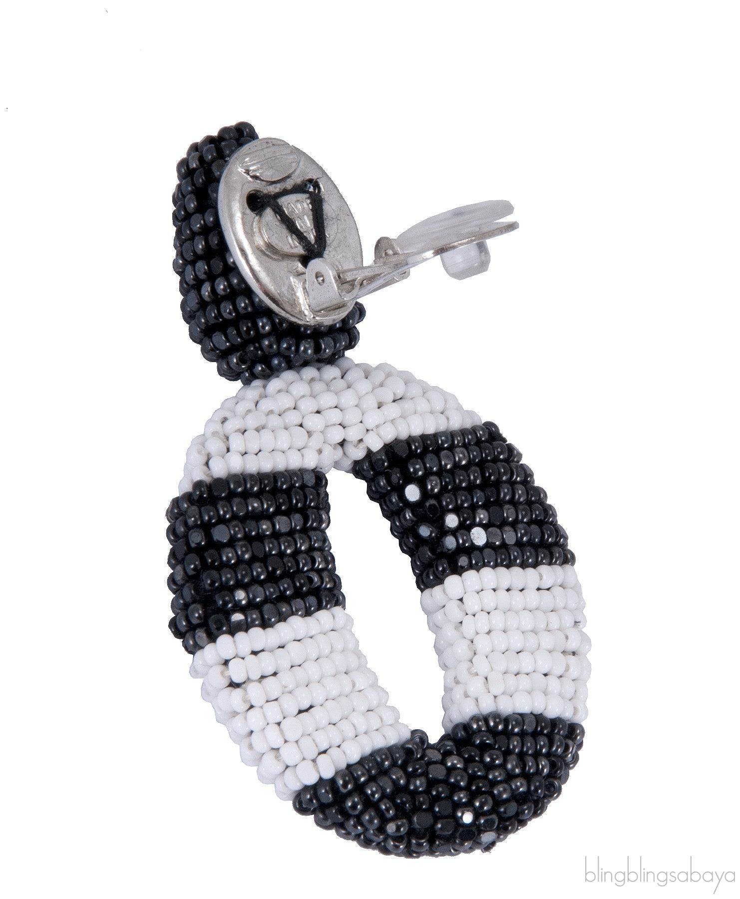 Circle Stripe Beaded Earrings