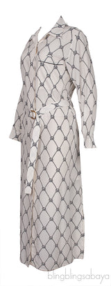 White Robe Printed Dress