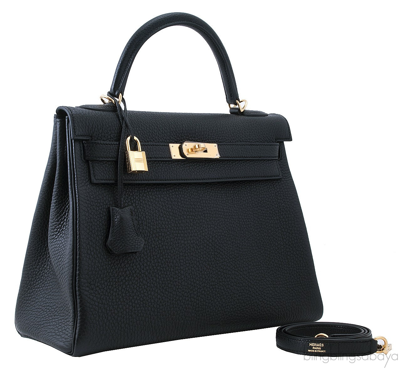 Kelly 35 Black Togo Retourne