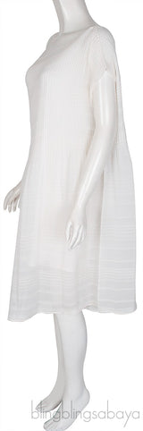 Ivory Plisse Crepe Dress