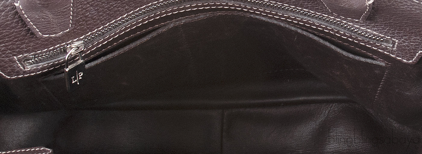 Loro Piana Charcoal Grey Top Handle Bag