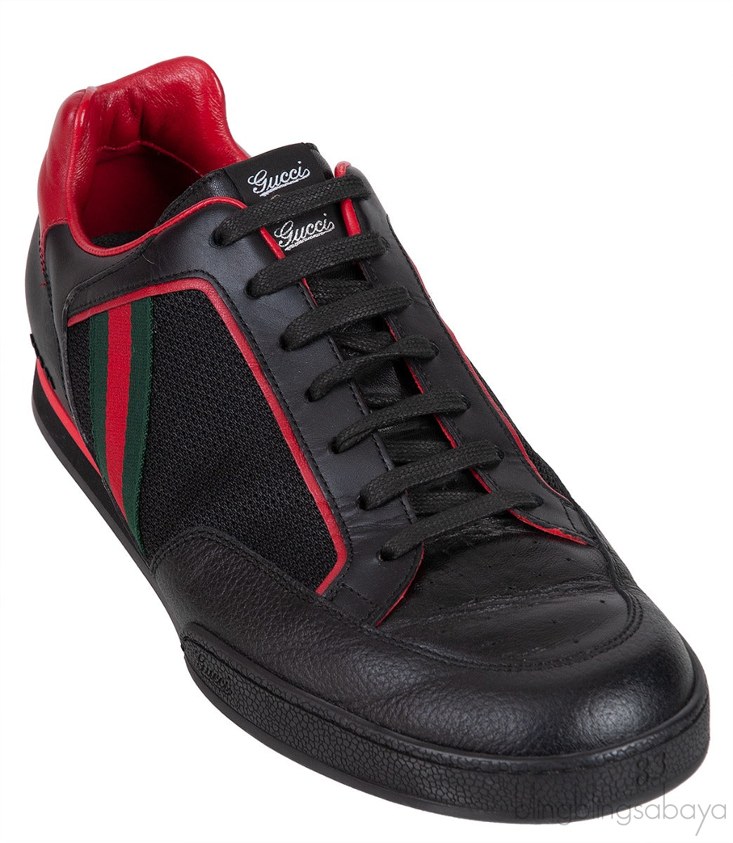 Mesh Fabric Leather Vintage Tennis Web Sneakers