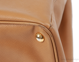 PRADA Gold Saffiano Double Zip Large Tote
