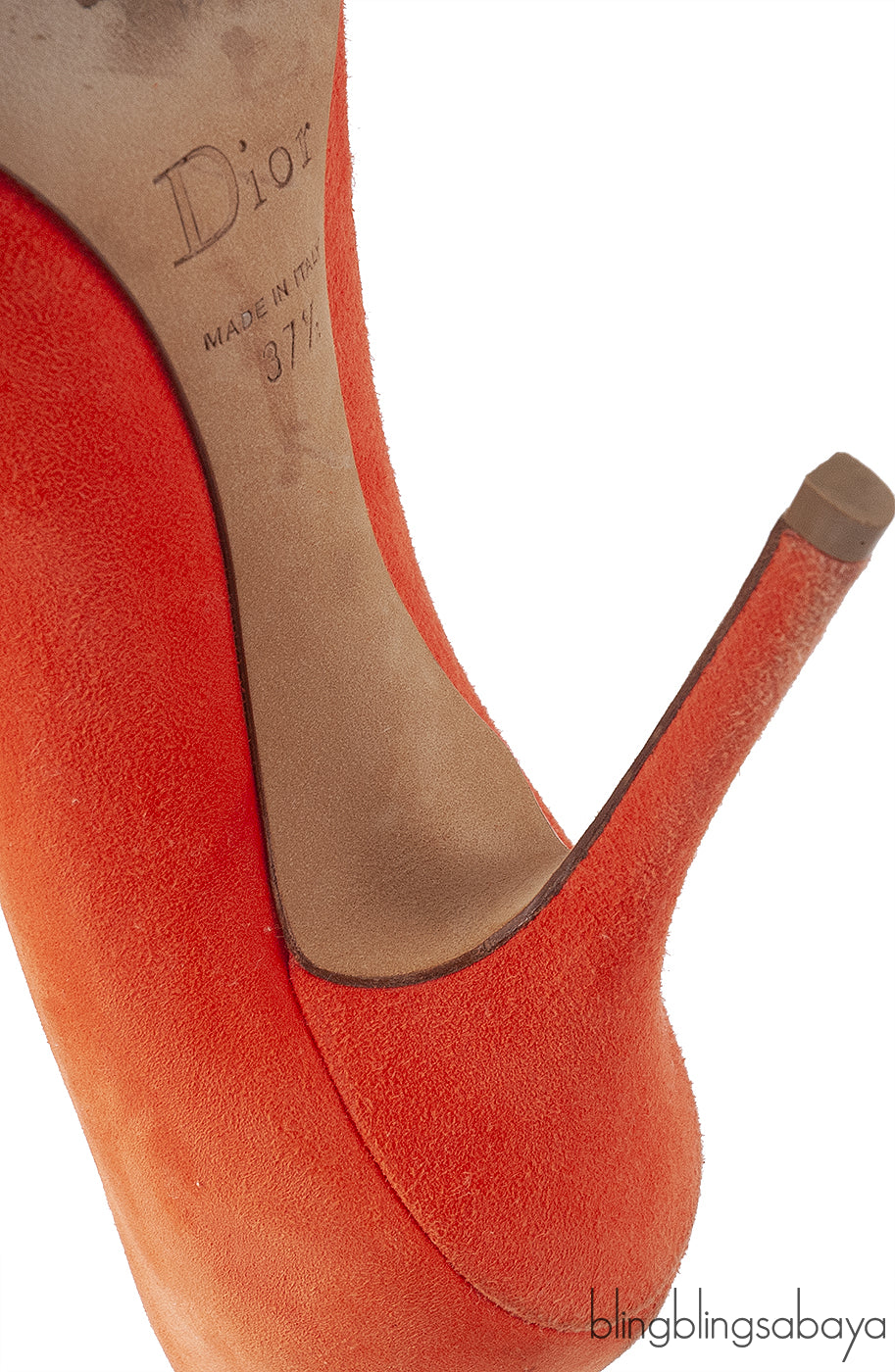 Christian Dior Orange Suede Pointed Heels