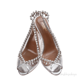 Aquazzura PVC Crystal Slingback Heels
