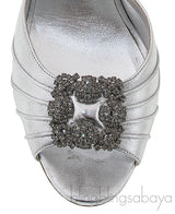 Cassia Silver Peep Slingback Pump