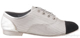 CC Silver Lace Up Cap Toe Shoes