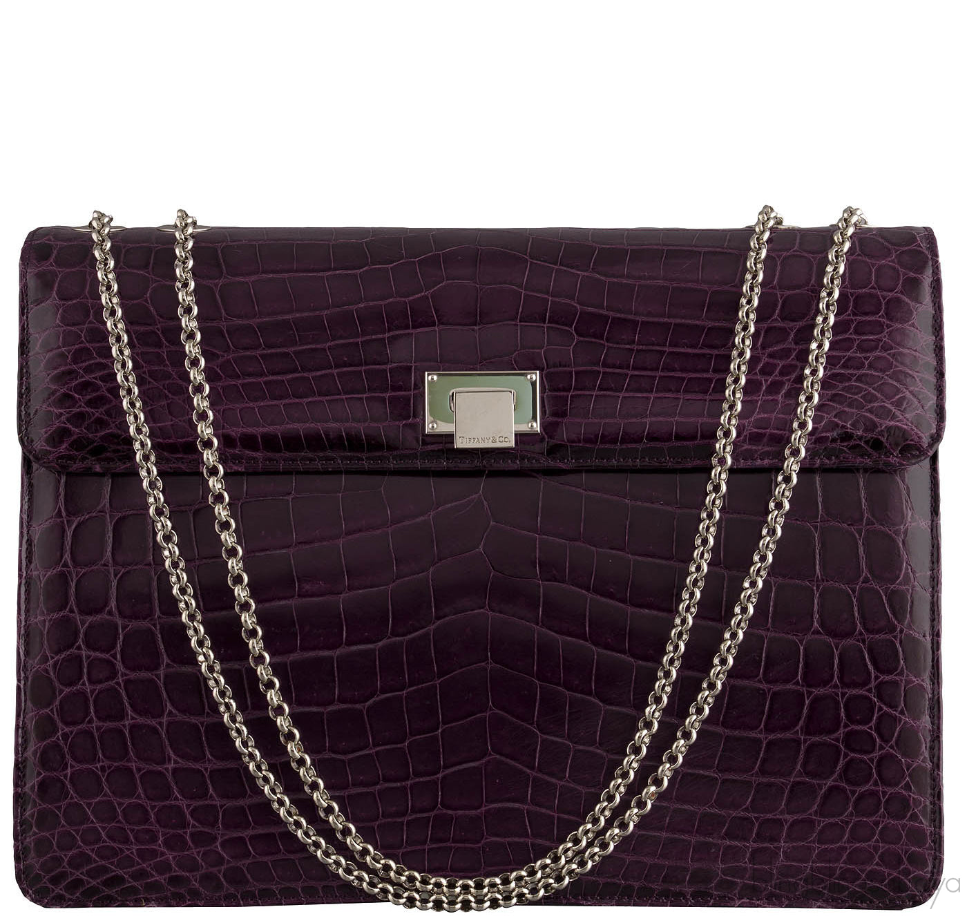 Purple Cornelia Lunch Box Crocodile Bag