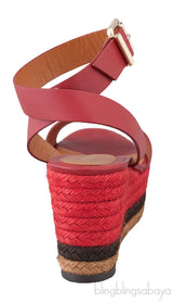 Red Wedge Platform Sandals