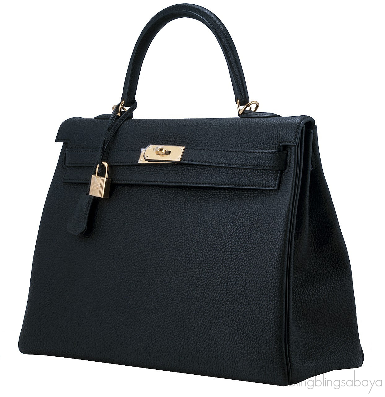 Kelly 35 Black Togo Retourne