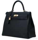 Kelly 35 Black Togo Retourne