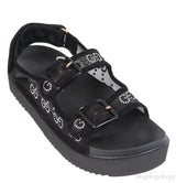 Gucci Black Crystal Embellished Monogram Pattern Sandals