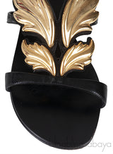 Ans Cruel Gold Metal Leaf Strappy Flat Sandals
