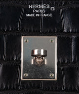 Birkin 35 Black Matte Alligator Crocodile PHW