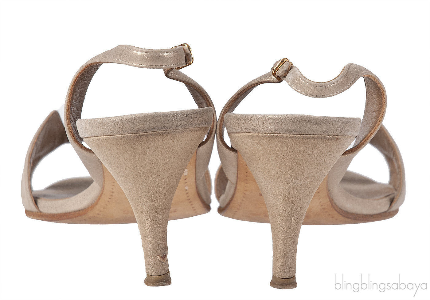 Hermes Night 70 Gold Slingback Sandals