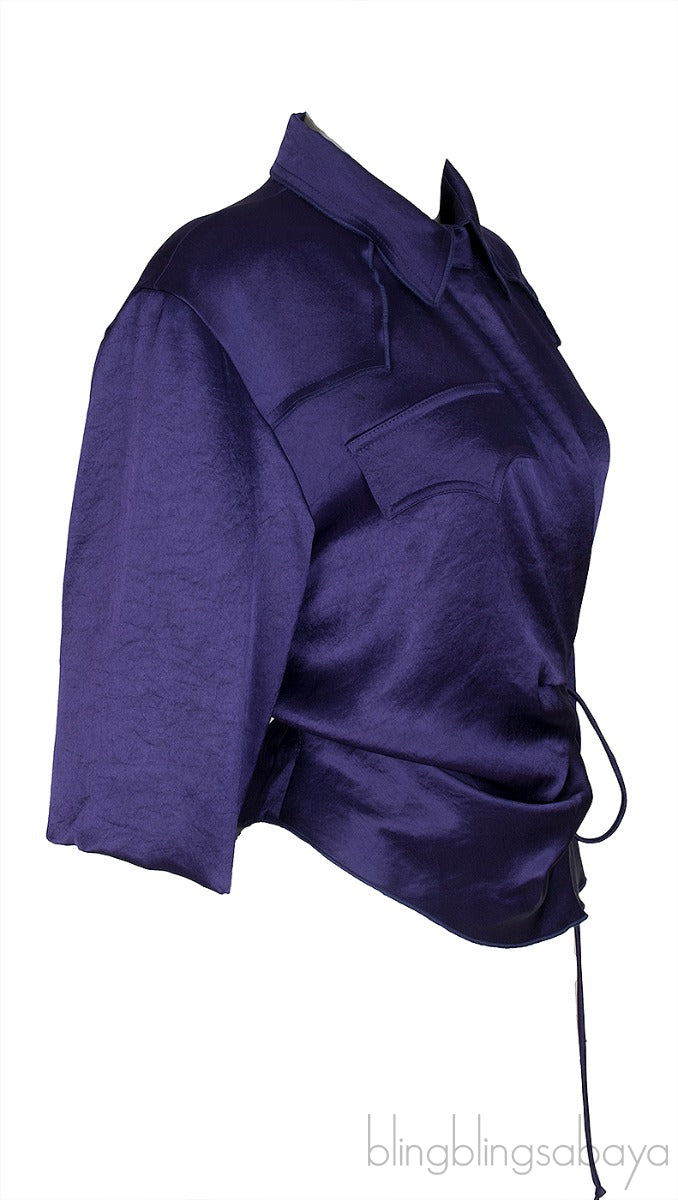 Purple Wrap Blouse