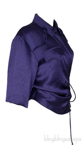 Purple Wrap Blouse